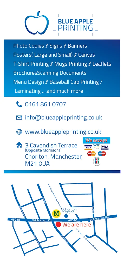 Blue Apple Printing service brochure flyer